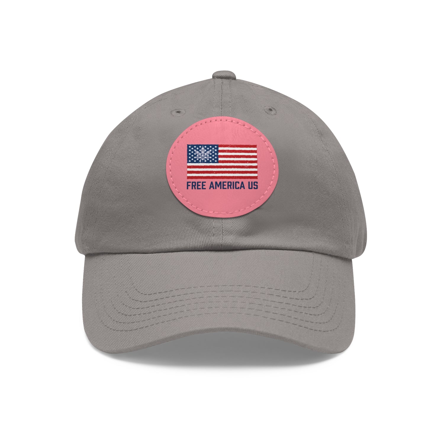 Dad Hat with Leather Patch (Round)